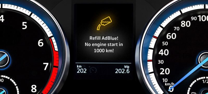 Bord cu eroare AdBlue: Refill AdBlue – No engine start in 1000 km