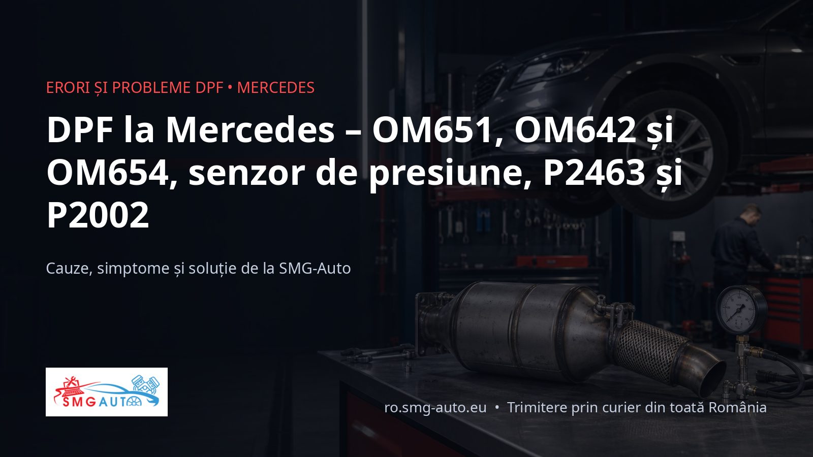 DPF la Mercedes – OM651, OM654, OM642: funingine, cenușă, senzori