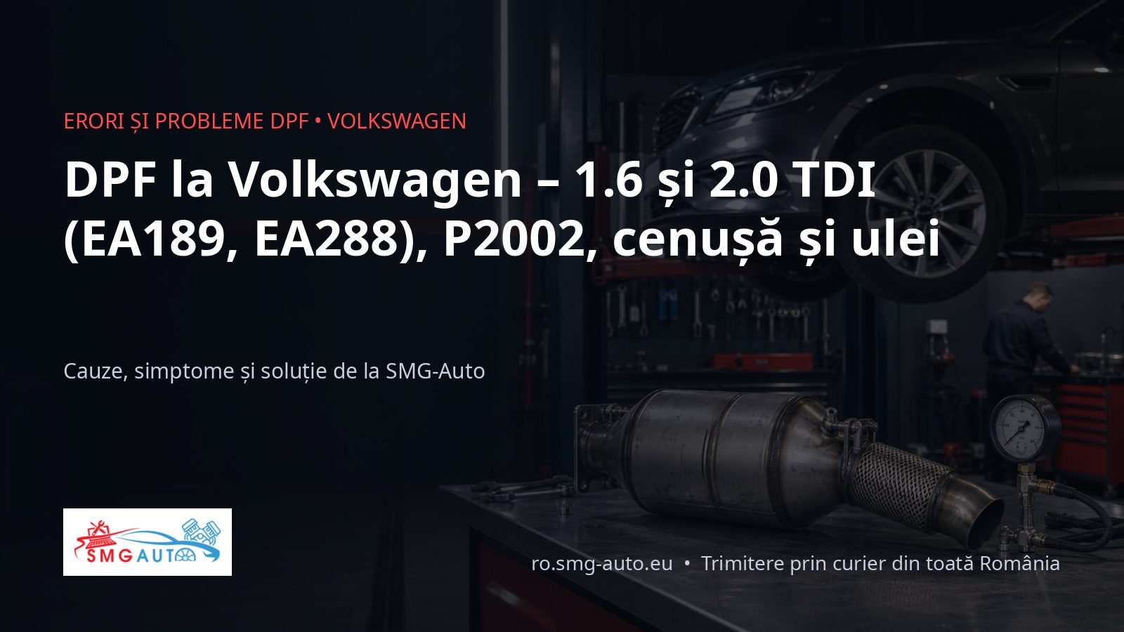 DPF la Volkswagen – 1.6 și 2.0 TDI, P2002, funingine și cenușă